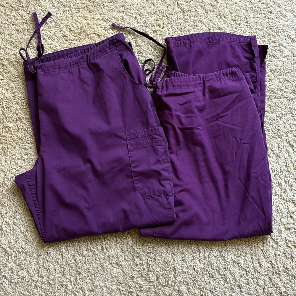 Butter Soft Eggplant Purple Plus Scrub Bottoms. Both Size 2X Petite.